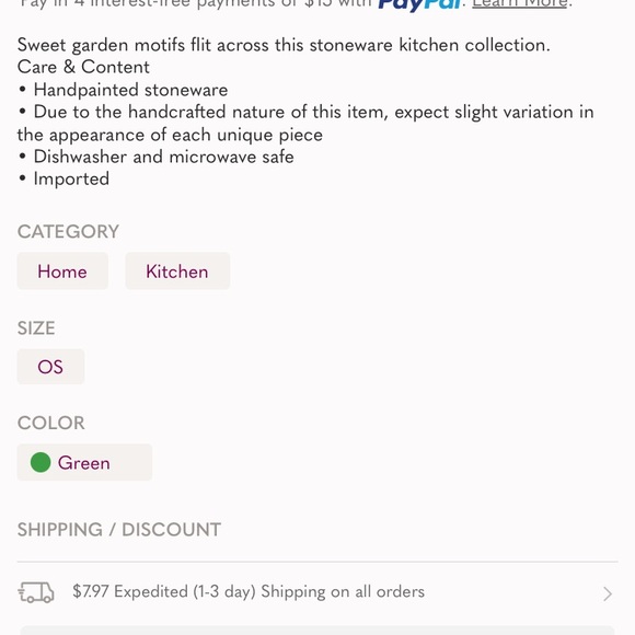 Anthropologie Faye Dessert Plates - set of 4 - NWT - Picture 4 of 6